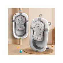 BAYBEE Grey Bath Tub for Baby Foldable Bathtub with Seat for Kids