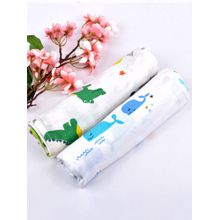 Moms Home Baby Muslin Cloth Swaddle-Pack of 2 Dinopark and Blue Whale