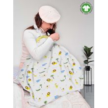 Moms Home White Lion Organic Cotton Muslin Nursing Cover for Breastfeeding