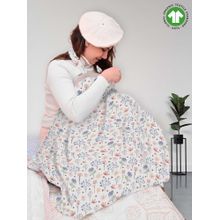 Moms Home White Blossom Organic Cotton Muslin Nursing Cover for Breastfeeding