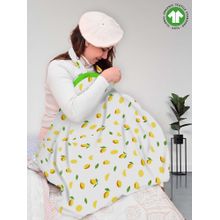 Moms Home White Lemon Organic Cotton Muslin Nursing Cover for Breastfeeding