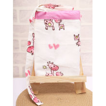 Moms Home White Pink Giraffe Organic Cotton Muslin Nursing Cover for Breastfeeding