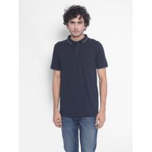 CRIMSOUNE CLUB Men's Navy Blue Polo T-shirt