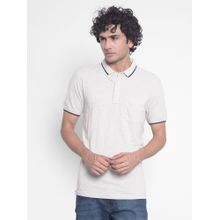 CRIMSOUNE CLUB Men's Grey Melange Polo T-shirt