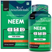 Nourish Vitals Neem Capsules - Pure Herbs - 500mg Neem Extract - Blood Purifier & For Healthy Skin