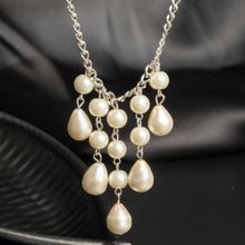 PRITA Classic Pearl Drop Silver Linked Necklace