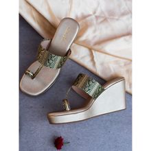 UrbanSway Arvi Green Wedges Heels