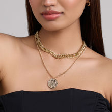 Pipa Bella by Nykaa Fashion Gold Coin Pendant Layered Chain Link Necklace (Pack of 2)