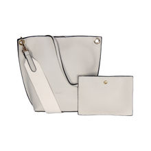 Esbeda Off-White Color Solid Pattern Suede Handbag