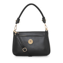 ESBEDA Black Color Puller Solid Sling Bag for Women (M)
