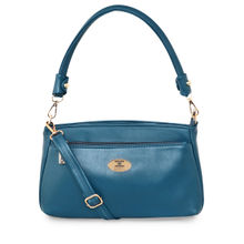 ESBEDA Blue Color Puller Solid Sling Bag for Women (L)