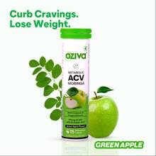 Oziva ACV Moringa To Control Cravings, Apple Cider Vinegar, No Maltodextrin (Green Apple)