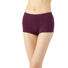 Leading Lady women Brief Pack of Single Cotton Elastane Low-Rise Solid Boy Shorts - Purple