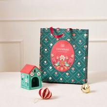 Chumbak X'mas Cottage Tea-light Holder| Comes in a Gift Bag Green
