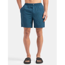 Jockey MC10 Men Super Combed Mercerized Cotton Woven Fabric Boxer Shorts-Seaport Teal
