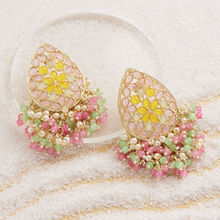 Zaveri Pearls Multicolor Stones Embellished Clustered Beads Drop Earring-ZPFK15188