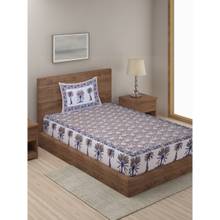 Rajasthan Decor Mulit-Color Ethnic Motif Print 144 TC Cotton Bed Sheet with 1 Pillow Cover (Single)