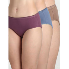 Wacoal Cotton Mid Waist Medium Coverage Hipster Panty Multi-Color (Pack of 3)