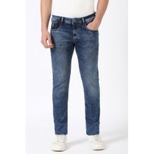 Peter England Blue Solid Skinny Fit Jeans