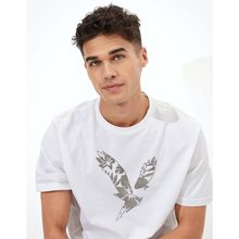American Eagle Men White Super Soft Graphic T-shirt