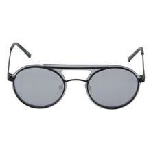 Enrico Black Polycarbonate Round Stargazer Unisex Sunglasses