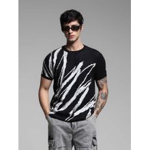 Jack & Jones Black Printed Regular Fit T-Shirt