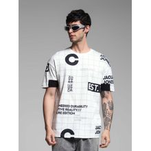 Jack & Jones White Printed Relaxed Fit T-Shirt