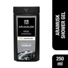 Aramusk White Charcoal Shower Gel for Men, 2 in 1 Face Wash & Body Wash, With Activated Charcoal