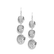 Blueberry Silver Coloured Sequence Ball Drop Earring