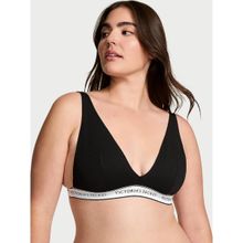Victoria's Secret The T-shirt Wireless Cotton Plunge Bralette Black