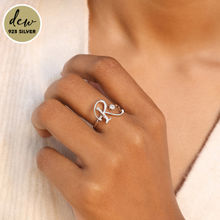 Pipa Bella by Nykaa Fashion 925 Sterling Silver Stone Studded Initial R Ring