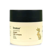 inatur Argan Hair Cream, Anti Hair Fall, Leave-In, Daily Use, With Brahmi & Rosemary, For Dry Hair