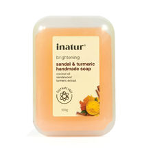 inatur Sandal & Turmeric Handmade Soap, 100% Natural & Vegan Tan Removal Bar, For Skin Brightening