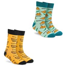 Dynamocks Men & Women Crew Length Socks, Pack Of 2 Pairs - Multi-Color (Free Size)