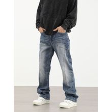 Off Duty India 90 Front Seam Blue Loose Fit Straight Leg Denim Jeans