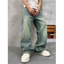 Off Duty India Spearmint Green Fade Baggy Fit Jeans