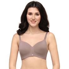 SOIE Full Coverage Padded Non-Wired Ultra Soft Seamless Bra-Bark