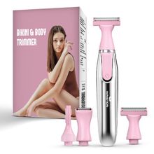 Winston Rechargeable Bikini Trimmer With Eyebrow & Body shaver Head For Women - Pink