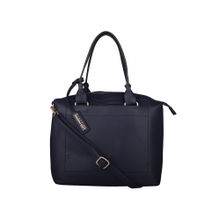 Kenneth Cole Navy Blue Solid Satchel Handbag