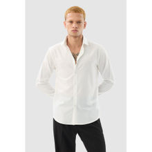 Snitch White Solid Full Sleeves Slim Formal Shirt