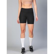 Athlisis Women Black Skinny Fit Training Sports Shorts