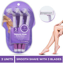 AZAH Disposable Body Shaving Razor For Women, Quick & Painless Body Hair Removal (Pack of 3)