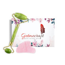 Getmecraft Green Jade Roller And Rose Quartz Gua Sha Facial ...