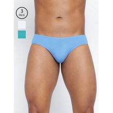 BASIICS by La Intimo Men Multi Color Cotton Ultra (Pack of 3)