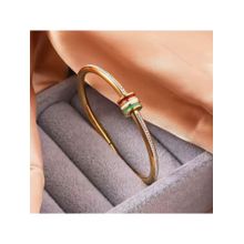 Dkane Designs White Stainless Steel Gold Plated Bracelet