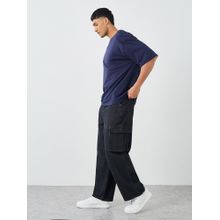 Styli Black Solid Wide Jeans