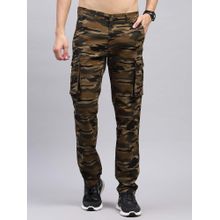Monte Carlo Men Printed Khaki Cargo
