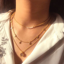 ZARIIN Written In The Stars Three-Layered Moon Beads Necklace