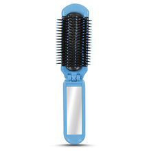 Ankita Folding Hair Brush With Mirror & Nylon Bristle, Pocket Friendly, Colors May Vary - 127