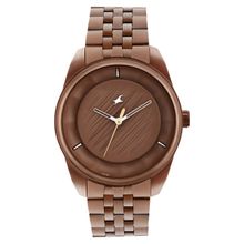 Fastrack Crush Quartz Analog Brown Dial Stainless Steel Strap Watch for Guys (M)